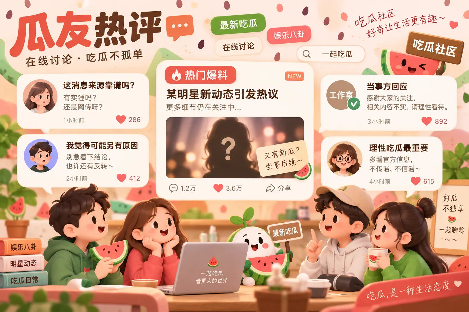 吃瓜网瓜友热评与回复界面